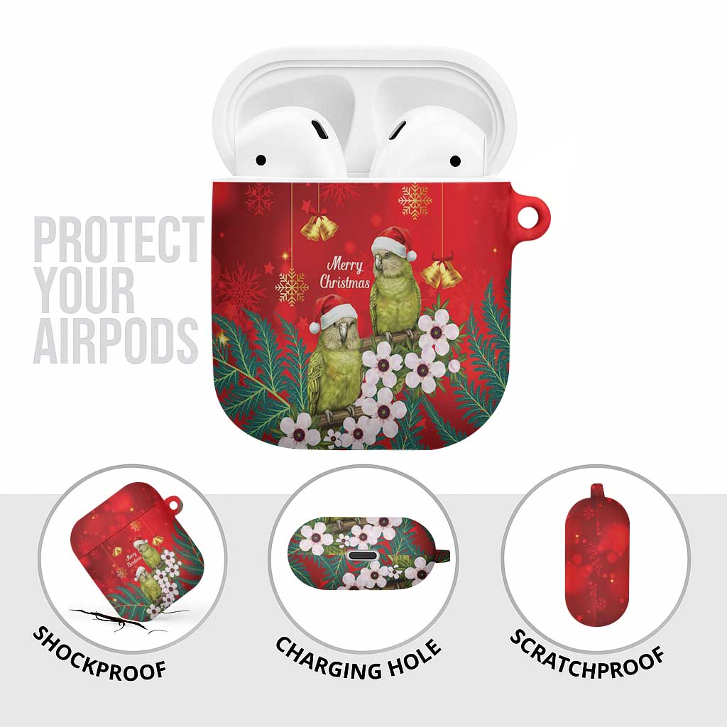New Zealand Kakapo Christmas AirPods Case Owl Parrot Santa Sliver Fern Manuka - Red LT14 - Polynesian Pride