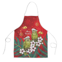 New Zealand Kakapo Christmas Apron Owl Parrot Santa Sliver Fern Manuka - Red LT14 Red - Polynesian Pride