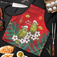 New Zealand Kakapo Christmas Apron Owl Parrot Santa Sliver Fern Manuka - Red LT14 Red - Polynesian Pride