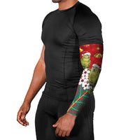 New Zealand Kakapo Christmas Arm Sleeves Owl Parrot Santa Sliver Fern Manuka - Red LT14 - Polynesian Pride