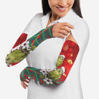 New Zealand Kakapo Christmas Arm Sleeves Owl Parrot Santa Sliver Fern Manuka - Red LT14 - Polynesian Pride