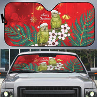 New Zealand Kakapo Christmas Auto Sun Shade Owl Parrot Santa Sliver Fern Manuka - Red LT14 Red - Polynesian Pride