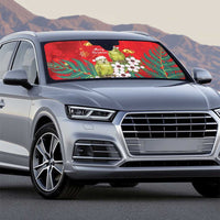 New Zealand Kakapo Christmas Auto Sun Shade Owl Parrot Santa Sliver Fern Manuka - Red LT14 - Polynesian Pride