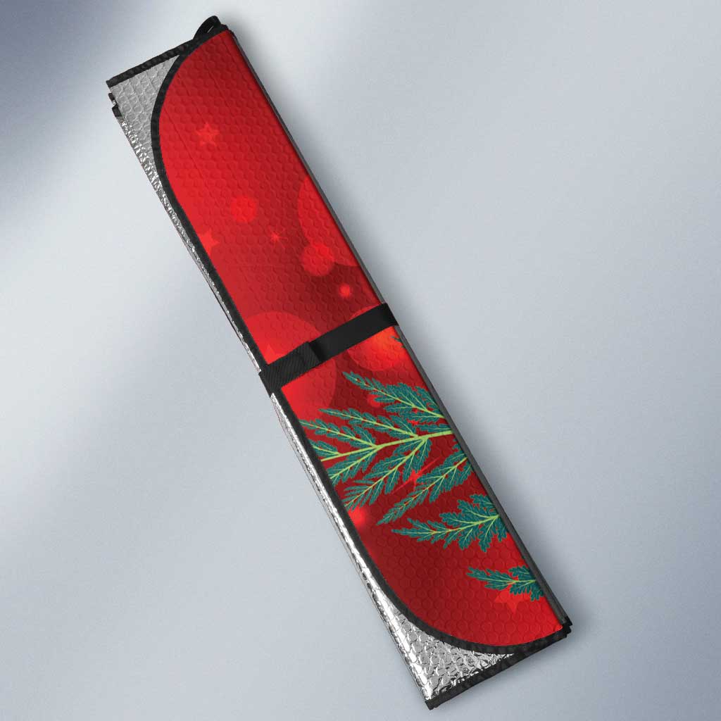 New Zealand Kakapo Christmas Auto Sun Shade Owl Parrot Santa Sliver Fern Manuka - Red LT14 - Polynesian Pride