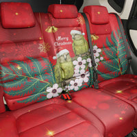 New Zealand Kakapo Christmas Back Car Seat Cover Owl Parrot Santa Sliver Fern Manuka - Red LT14 - Polynesian Pride