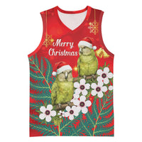 New Zealand Kakapo Christmas Basketball Jersey Owl Parrot Santa Sliver Fern Manuka - Red LT14 Unisex Red - Polynesian Pride
