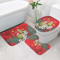 New Zealand Kakapo Christmas Bathroom Set Owl Parrot Santa Sliver Fern Manuka - Red LT14 - Polynesian Pride