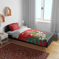 New Zealand Kakapo Christmas Bedding Set Owl Parrot Santa Sliver Fern Manuka - Red LT14 - Polynesian Pride