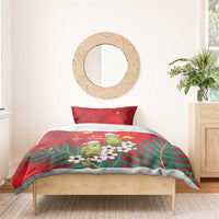 New Zealand Kakapo Christmas Bedding Set Owl Parrot Santa Sliver Fern Manuka - Red LT14 - Polynesian Pride