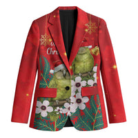 New Zealand Kakapo Christmas Blazer Owl Parrot Santa Sliver Fern Manuka - Red LT14 Unisex Red - Polynesian Pride