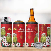 New Zealand Kakapo Christmas 4 in 1 Can Cooler Tumbler Owl Parrot Santa Sliver Fern Manuka - Red LT14 - Polynesian Pride