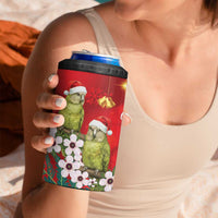 New Zealand Kakapo Christmas 4 in 1 Can Cooler Tumbler Owl Parrot Santa Sliver Fern Manuka - Red LT14 - Polynesian Pride