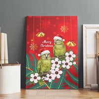 New Zealand Kakapo Christmas Canvas Wall Art Owl Parrot Santa Sliver Fern Manuka - Red LT14 - Polynesian Pride