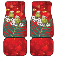 New Zealand Kakapo Christmas Car Mats Owl Parrot Santa Sliver Fern Manuka - Red LT14 - Polynesian Pride