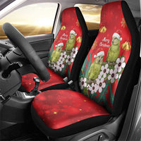 New Zealand Kakapo Christmas Car Seat Cover Owl Parrot Santa Sliver Fern Manuka - Red LT14 - Polynesian Pride