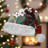New Zealand Kakapo Christmas Santa Hat Owl Parrot Santa Sliver Fern Manuka - Red LT14 With Fur Red - Polynesian Pride