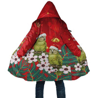 New Zealand Kakapo Christmas Cloak Owl Parrot Santa Sliver Fern Manuka - Red LT14 Unisex Red - Polynesian Pride