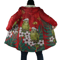 New Zealand Kakapo Christmas Cloak Owl Parrot Santa Sliver Fern Manuka - Red LT14 - Polynesian Pride