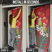 New Zealand Kakapo Christmas Door Cover Owl Parrot Santa Sliver Fern Manuka - Red LT14 - Polynesian Pride