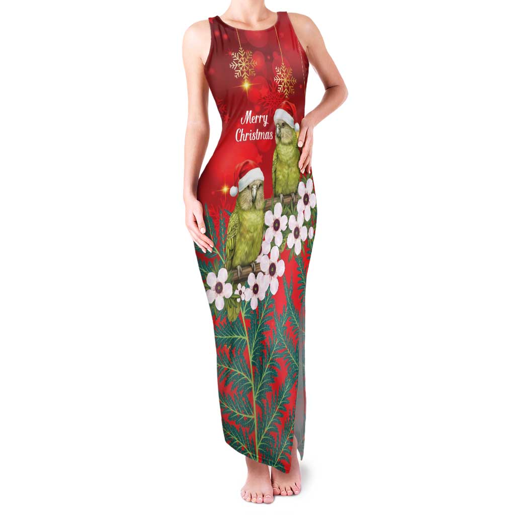 New Zealand Kakapo Christmas Family Matching Tank Maxi Dress and Hawaiian Shirt Owl Parrot Santa Sliver Fern Manuka - Red LT14 Red - Polynesian Pride