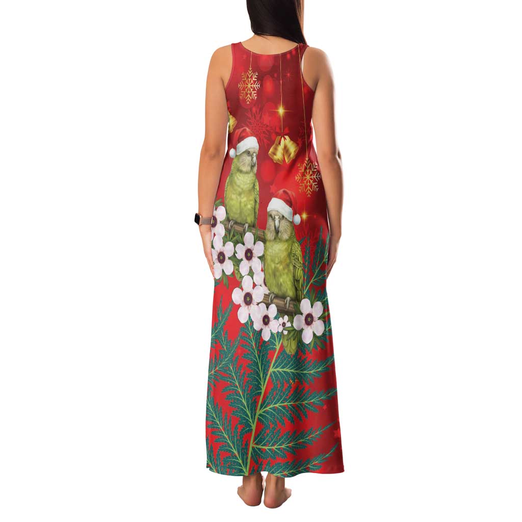 New Zealand Kakapo Christmas Family Matching Tank Maxi Dress and Hawaiian Shirt Owl Parrot Santa Sliver Fern Manuka - Red LT14 - Polynesian Pride