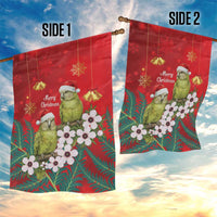 New Zealand Kakapo Christmas Garden Flag Owl Parrot Santa Sliver Fern Manuka - Red LT14 - Polynesian Pride