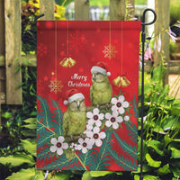 New Zealand Kakapo Christmas Garden Flag Owl Parrot Santa Sliver Fern Manuka - Red LT14 Garden Flag Red - Polynesian Pride