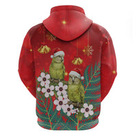 New Zealand Kakapo Christmas Hoodie Owl Parrot Santa Sliver Fern Manuka - Red LT14 - Polynesian Pride