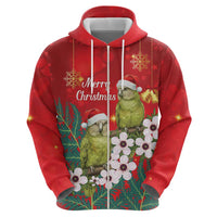 New Zealand Kakapo Christmas Hoodie Owl Parrot Santa Sliver Fern Manuka - Red LT14 - Polynesian Pride