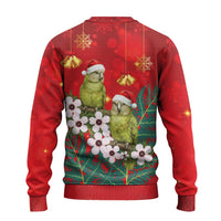 New Zealand Kakapo Christmas Ugly Christmas Sweater Owl Parrot Santa Sliver Fern Manuka - Red LT14 - Polynesian Pride