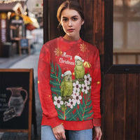 New Zealand Kakapo Christmas Ugly Christmas Sweater Owl Parrot Santa Sliver Fern Manuka - Red LT14 - Polynesian Pride