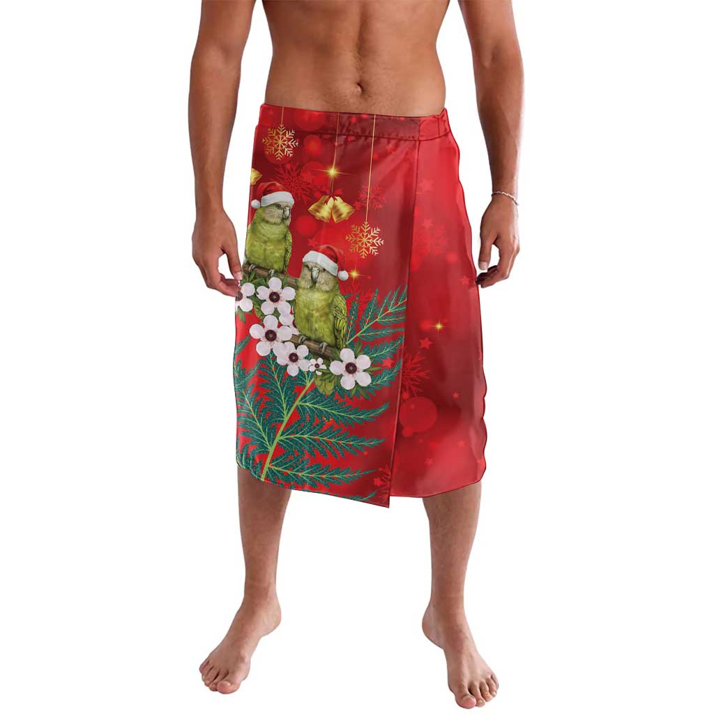 New Zealand Kakapo Christmas Lavalava Owl Parrot Santa Sliver Fern Manuka - Red LT14 Red - Polynesian Pride