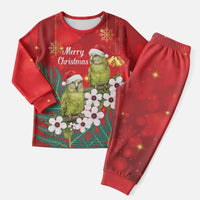 New Zealand Kakapo Christmas Pajama Set Owl Parrot Santa Sliver Fern Manuka - Red LT14 Men Red - Polynesian Pride