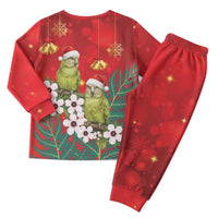 New Zealand Kakapo Christmas Pajama Set Owl Parrot Santa Sliver Fern Manuka - Red LT14 - Polynesian Pride