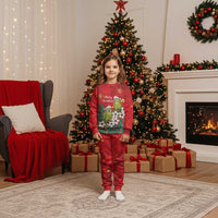 New Zealand Kakapo Christmas Pajama Set Owl Parrot Santa Sliver Fern Manuka - Red LT14 Kid Red - Polynesian Pride