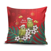 New Zealand Kakapo Christmas Pillow Cover Owl Parrot Santa Sliver Fern Manuka - Red LT14 Red - Polynesian Pride