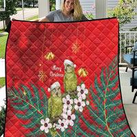New Zealand Kakapo Christmas Quilt Owl Parrot Santa Sliver Fern Manuka - Red LT14 Red - Polynesian Pride