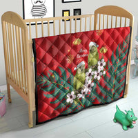 New Zealand Kakapo Christmas Quilt Owl Parrot Santa Sliver Fern Manuka - Red LT14 - Polynesian Pride