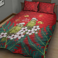 New Zealand Kakapo Christmas Quilt Bed Set Owl Parrot Santa Sliver Fern Manuka - Red LT14 - Polynesian Pride