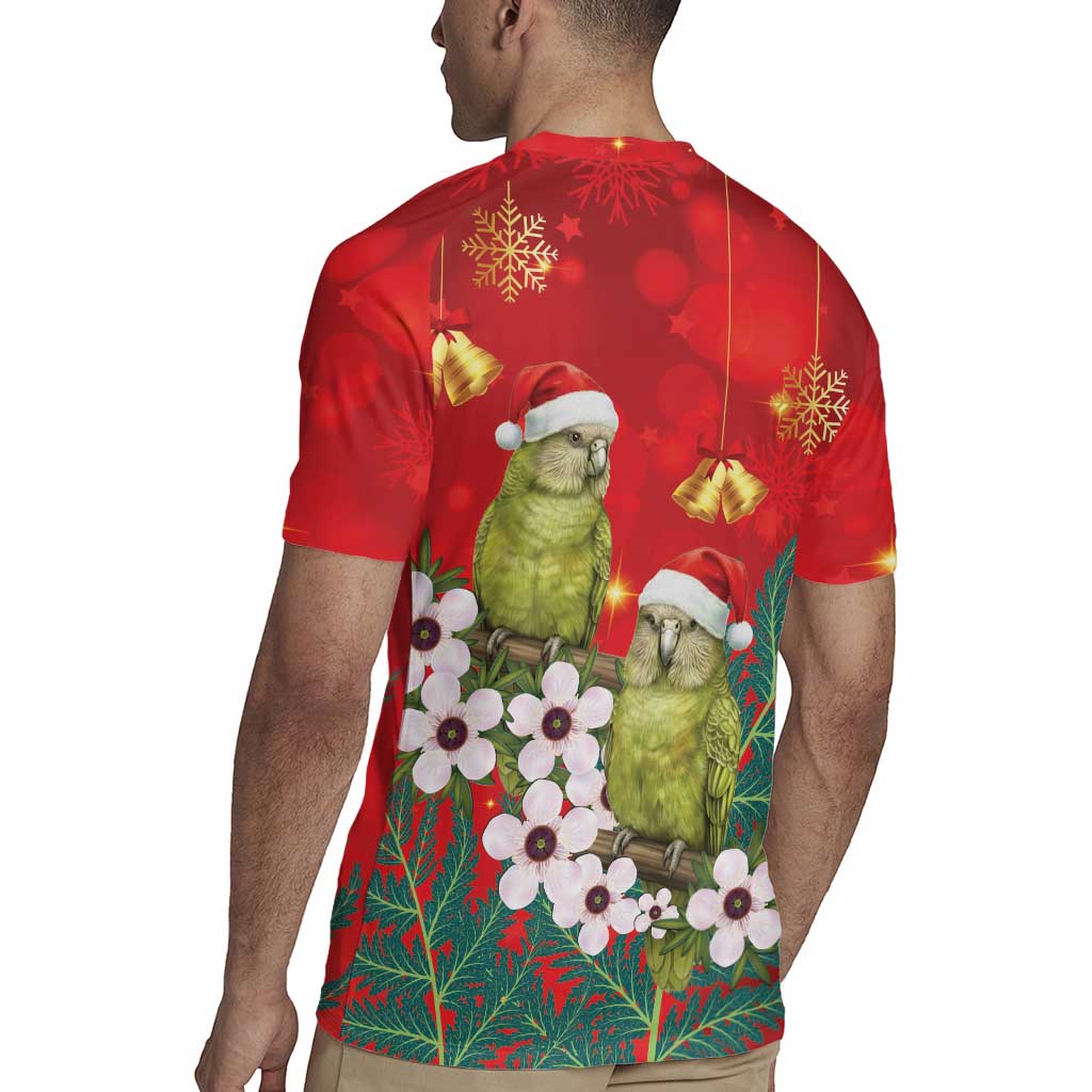 New Zealand Kakapo Christmas Rugby Jersey Owl Parrot Santa Sliver Fern Manuka - Red LT14 - Polynesian Pride