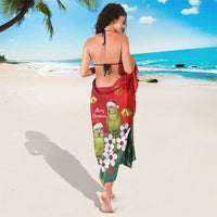 New Zealand Kakapo Christmas Sarong Owl Parrot Santa Sliver Fern Manuka - Red LT14 - Polynesian Pride