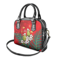 New Zealand Kakapo Christmas Shoulder Handbag Owl Parrot Santa Sliver Fern Manuka - Red LT14 - Polynesian Pride