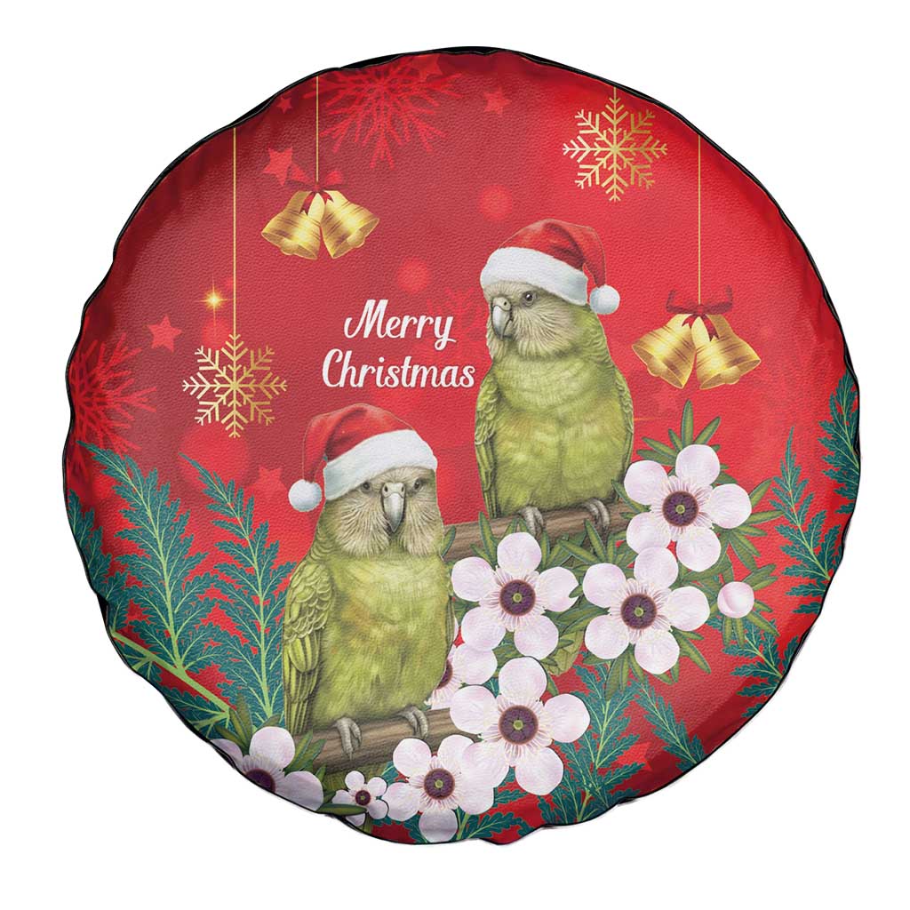 New Zealand Kakapo Christmas Spare Tire Cover Owl Parrot Santa Sliver Fern Manuka - Red LT14 - Polynesian Pride