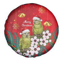 New Zealand Kakapo Christmas Spare Tire Cover Owl Parrot Santa Sliver Fern Manuka - Red LT14 - Polynesian Pride