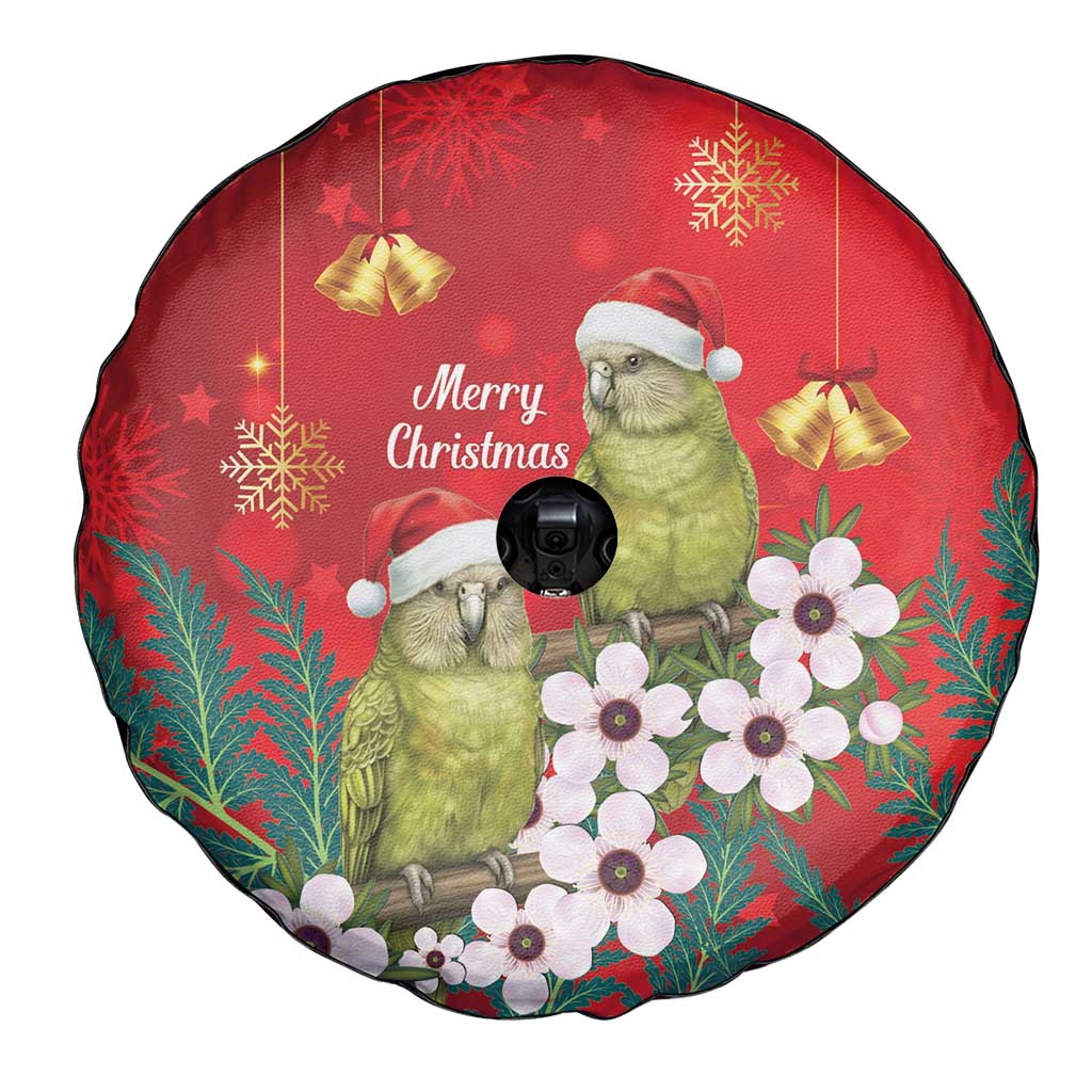 New Zealand Kakapo Christmas Spare Tire Cover Owl Parrot Santa Sliver Fern Manuka - Red LT14 - Polynesian Pride