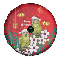 New Zealand Kakapo Christmas Spare Tire Cover Owl Parrot Santa Sliver Fern Manuka - Red LT14 - Polynesian Pride