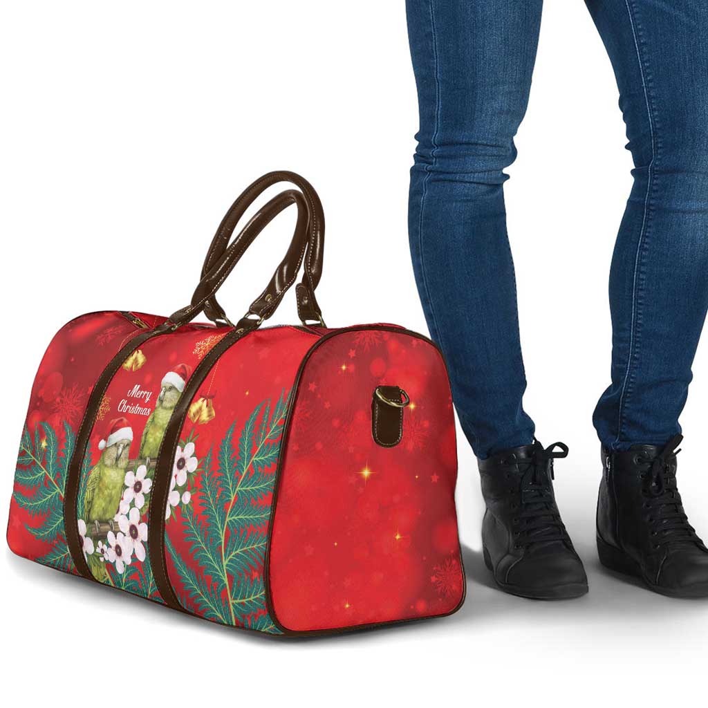 New Zealand Kakapo Christmas Travel Bag Owl Parrot Santa Sliver Fern Manuka - Red LT14 - Polynesian Pride