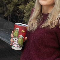 New Zealand Kakapo Christmas Tumbler Cup Owl Parrot Santa Sliver Fern Manuka - Red LT14 - Polynesian Pride