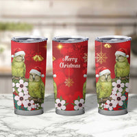 New Zealand Kakapo Christmas Tumbler Cup Owl Parrot Santa Sliver Fern Manuka - Red LT14 - Polynesian Pride