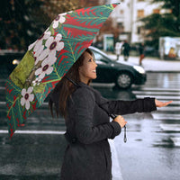 New Zealand Kakapo Christmas Umbrella Owl Parrot Santa Sliver Fern Manuka - Red LT14 - Polynesian Pride